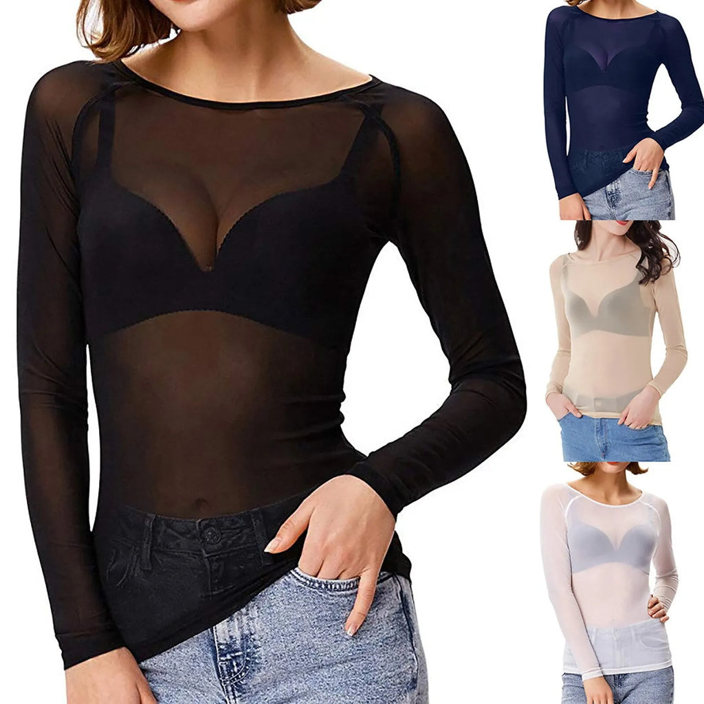LangÃ¤rmeliges Mesh-Top