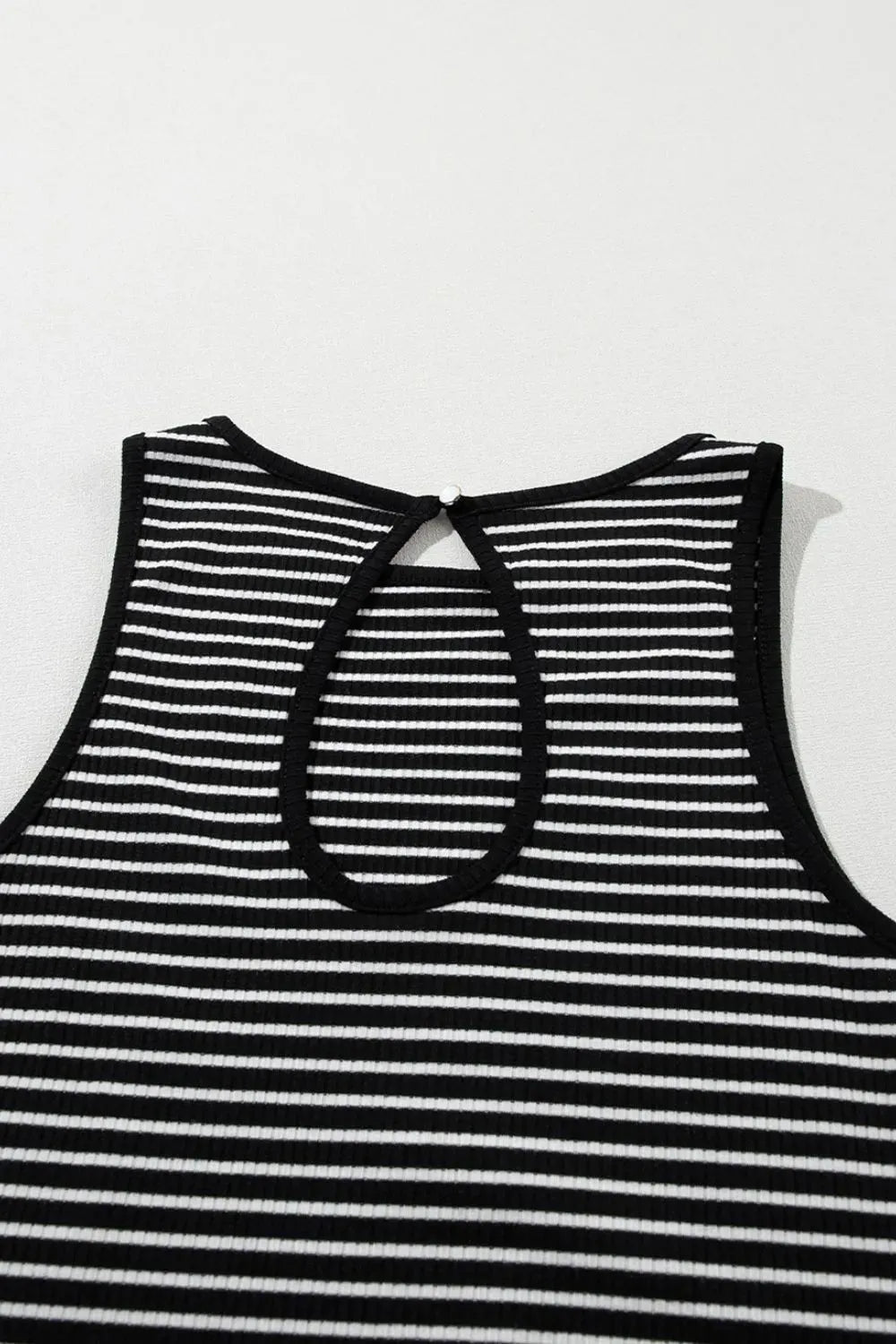 Striped Ribbed Round Neck Tank