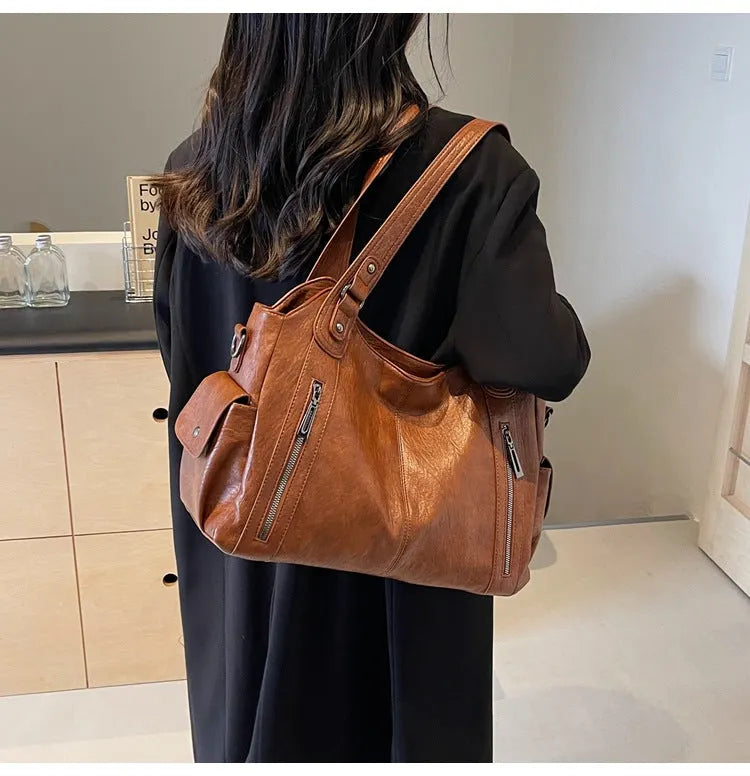 Leren Dames Tas Met Uniek Design & Ritsdetails | Luxe, Ruim & Modieus
