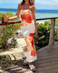 KELLY | Maxi Zomerjurk Met Bloemen Print - Zonder Bandjes - Luchtig, Stijlvol & Elegant