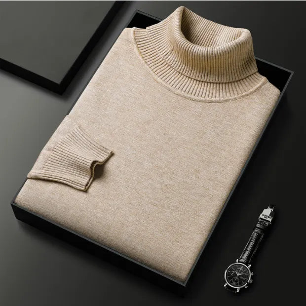 Herren-Rollkragenpullover aus Feinstrick