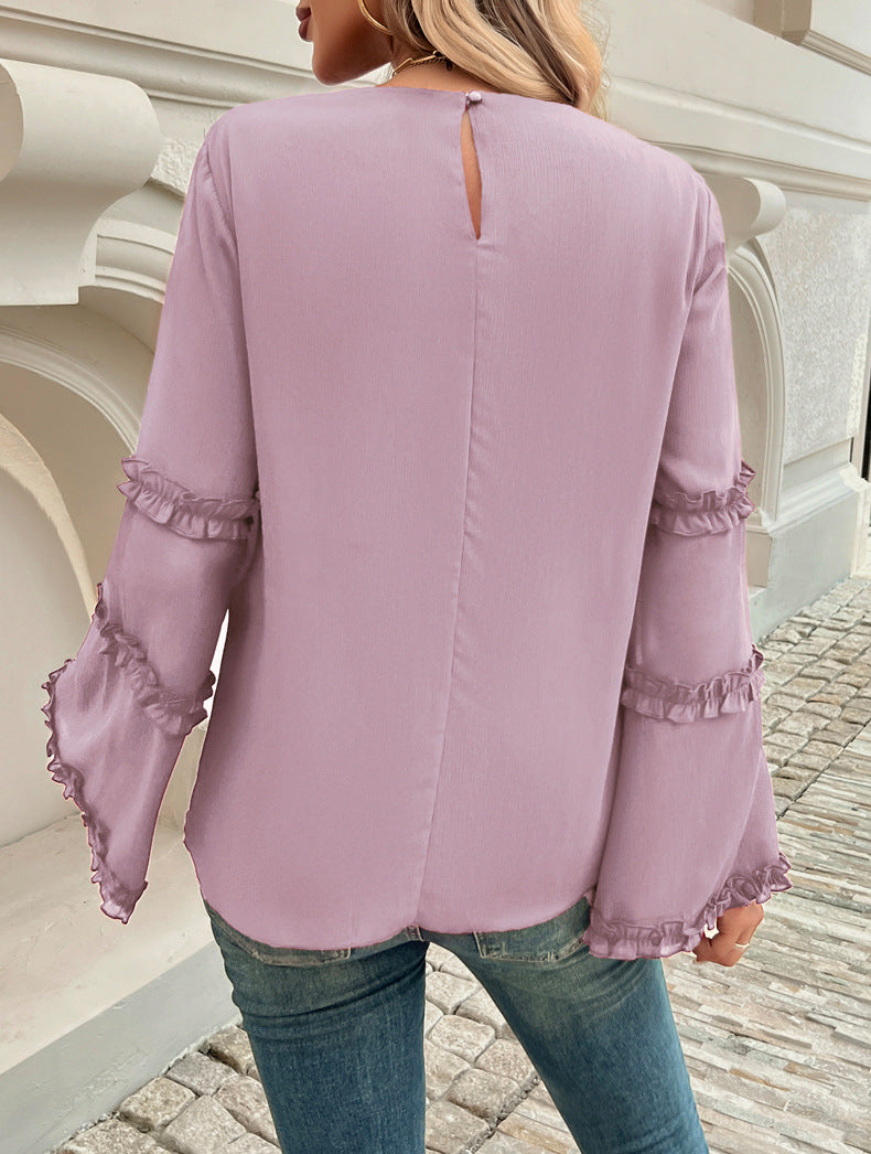 MARTINA | Elegante Top Met Ruches Mouwen Voor Dames - Stijlvol & Charmant