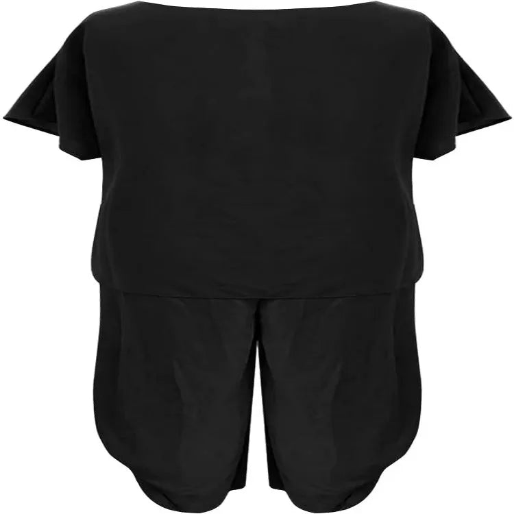 JULES | Dames 2 Delige Relaxed Fit Set Wijdvallende Top & Korte Mouw – Comfortabele Flared Broek