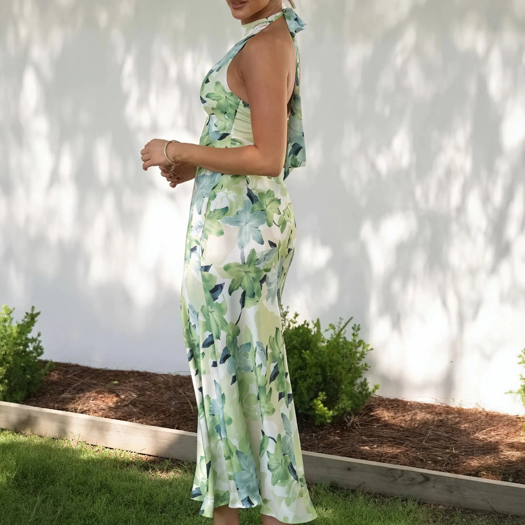Elegantes, florales Maxikleid