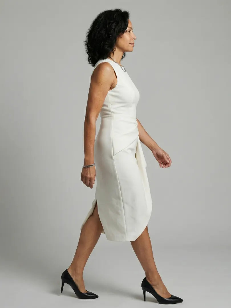 Oriel | Asymmetric Drape Midi Dress
