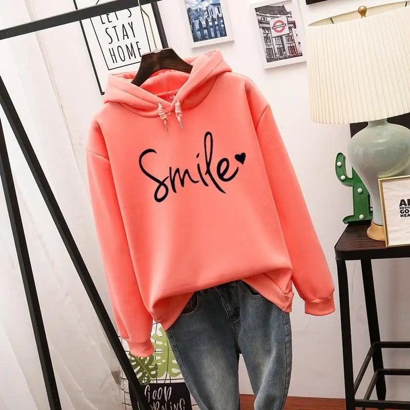 Dames Hoodie Met 'SMILE' Opdruk â€“ Comfort, Positiviteit & Casual Stijl