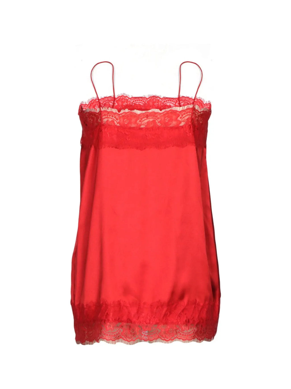 Lace Trimmed Satin Cami