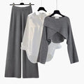 Womenâ€™s three-piece set with jacket and trousers