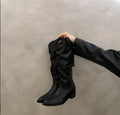 - Vintage-Stiefel aus Wildleder mit RÃ¼schen