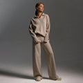 Sandy | Lounge Set with Wide Pants and Polo Sweater