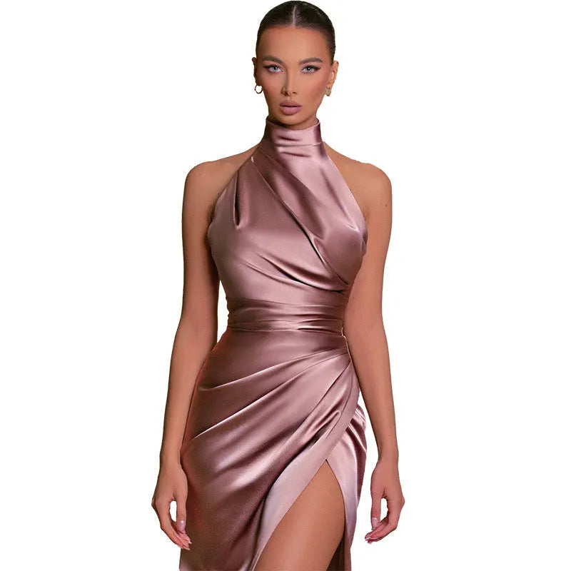 Vielseitiges Ã¤rmelloses Herbst Kragen Langes Kleid