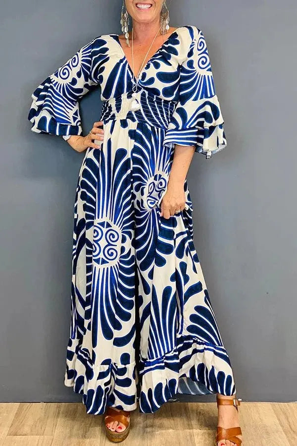 LUNETTE | Vintage Bloemenjumpsuit Met Ruches – Vrouwelijk, Comfortabel & Ideaal Voor Lente-Outfits