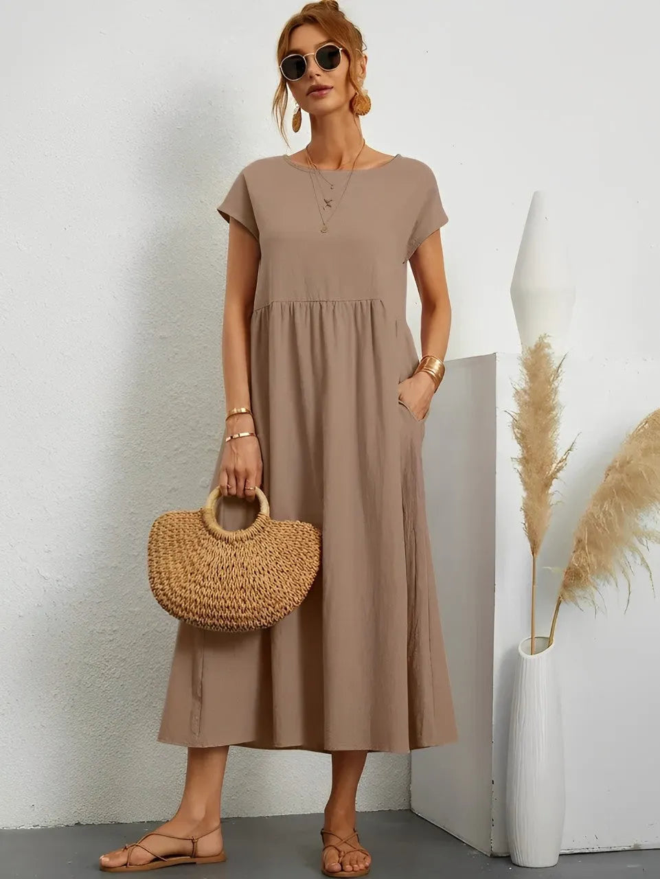 Atemberaubendes Baumwoll-Sommerkleid mit Bequemem Schnitt fÃ¼r Warmes Wetter