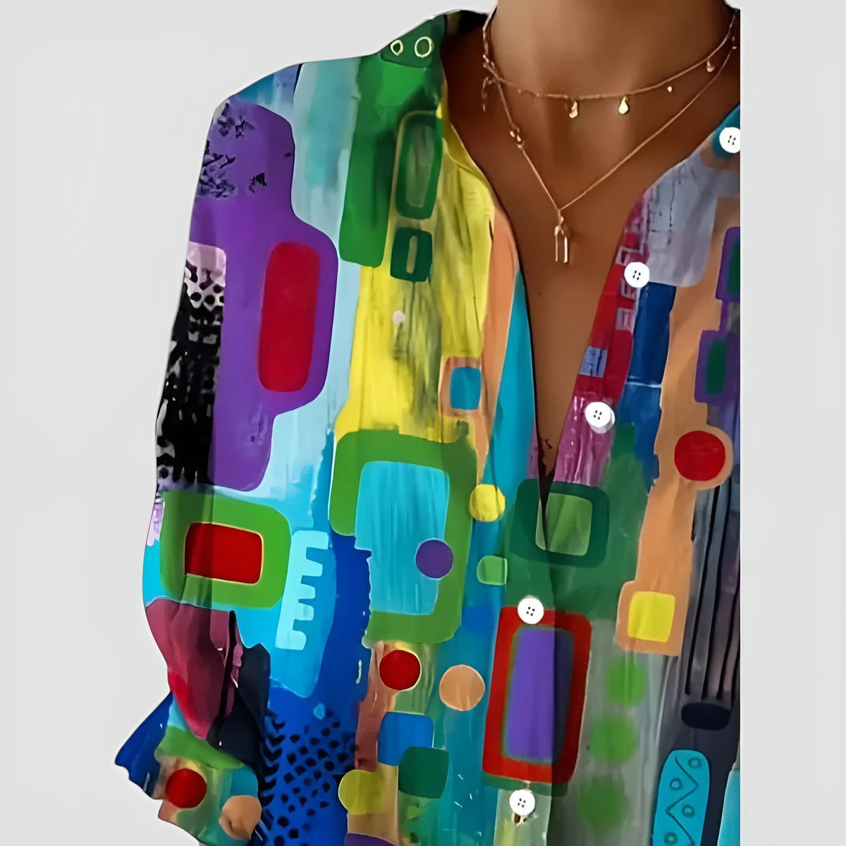 Katrine | Bluse med geometrisk mønster