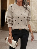Selina Zeitloser Gepunkteter Strickpullover