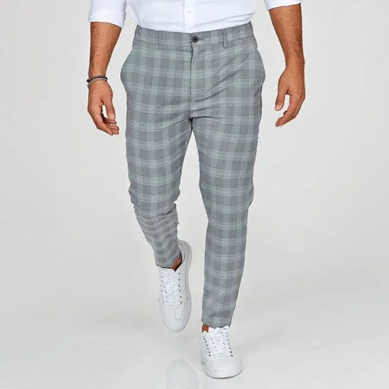 Männer Karierte Slim Fit Hose