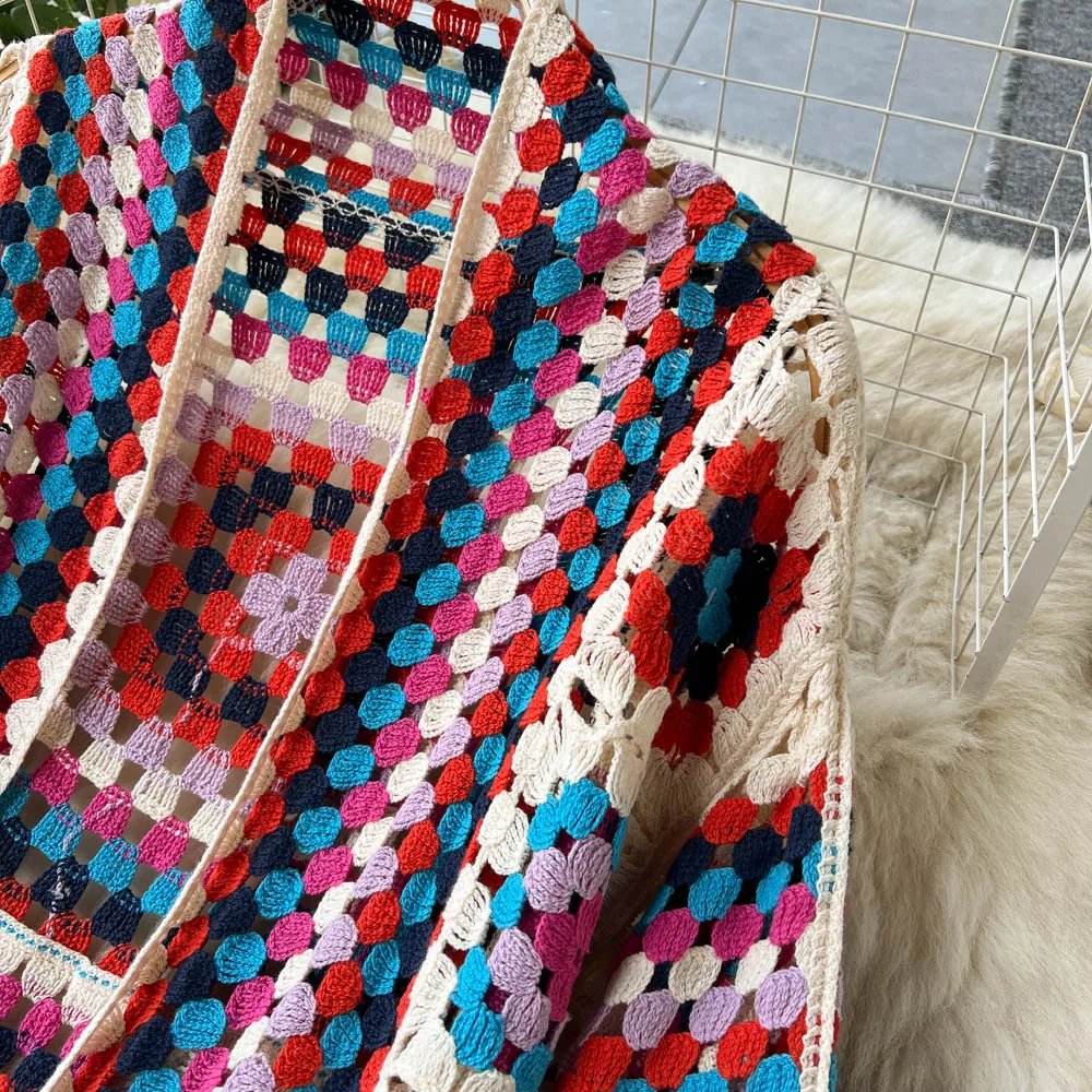 Silvia - Farverig strikket cardigan