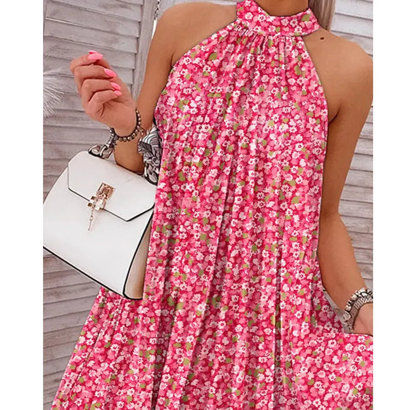 Robe courte licou imprimÃ©e d'Ã©tÃ©