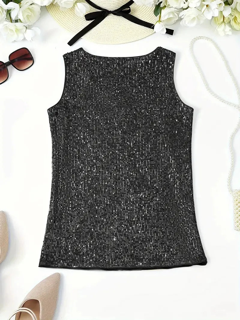 Elegantes Ärmelloses Top mit Pailletten