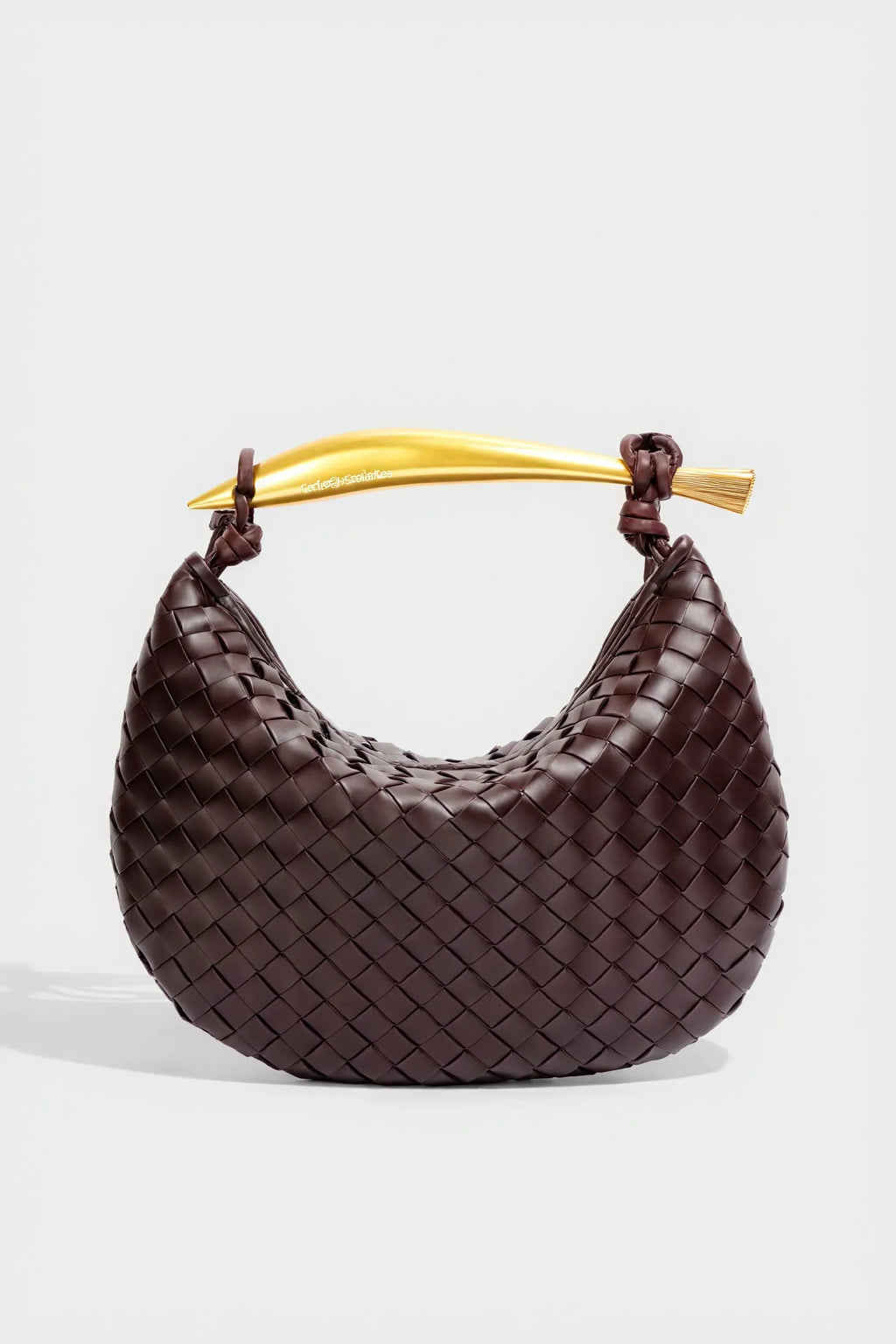 Elegante Halbmond-Tasche mit Webmuster