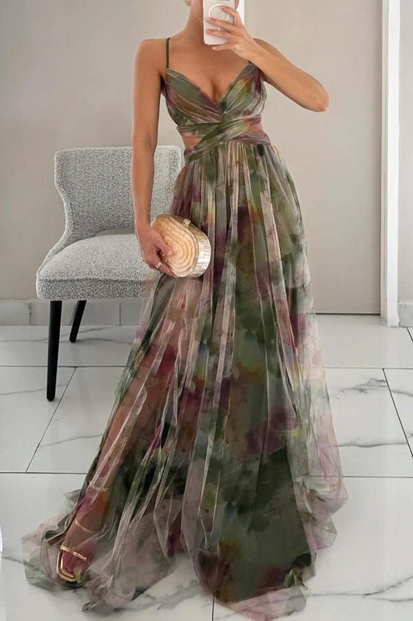 Elegante Maxikleid Im SchÃ¶nem Blumenmuster