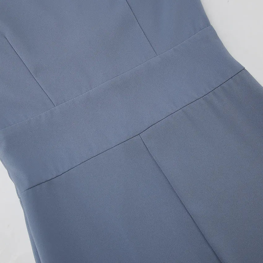 Classical Elegant Fold Low -cut Dress