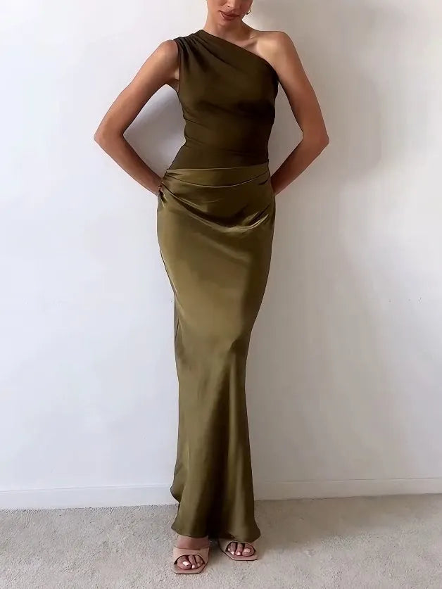 LIVIA | Dames One Shoulder Maxi Jurk – Elegant, Chic & Perfect Voor Feestelijke Gelegenheden