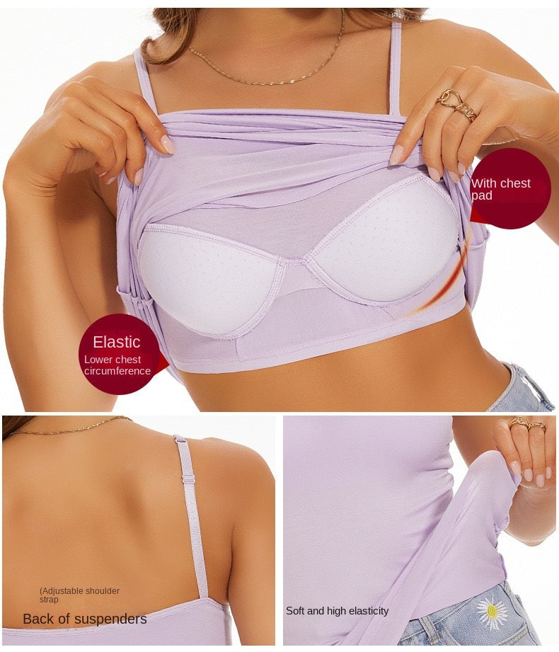 Plus Size Underwired Padded Sling Bottoming Shirt