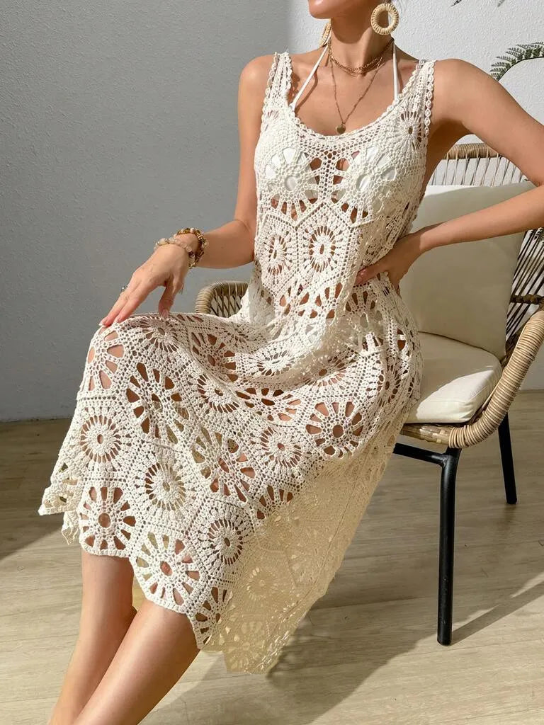 SaÃ­da de Praia Vestido Branco Babi