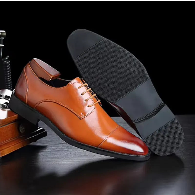 LuxuriÃ¶se Leder Herrenschuhe Mit SchnÃ¼rung Und Polierter OberflÃ¤che