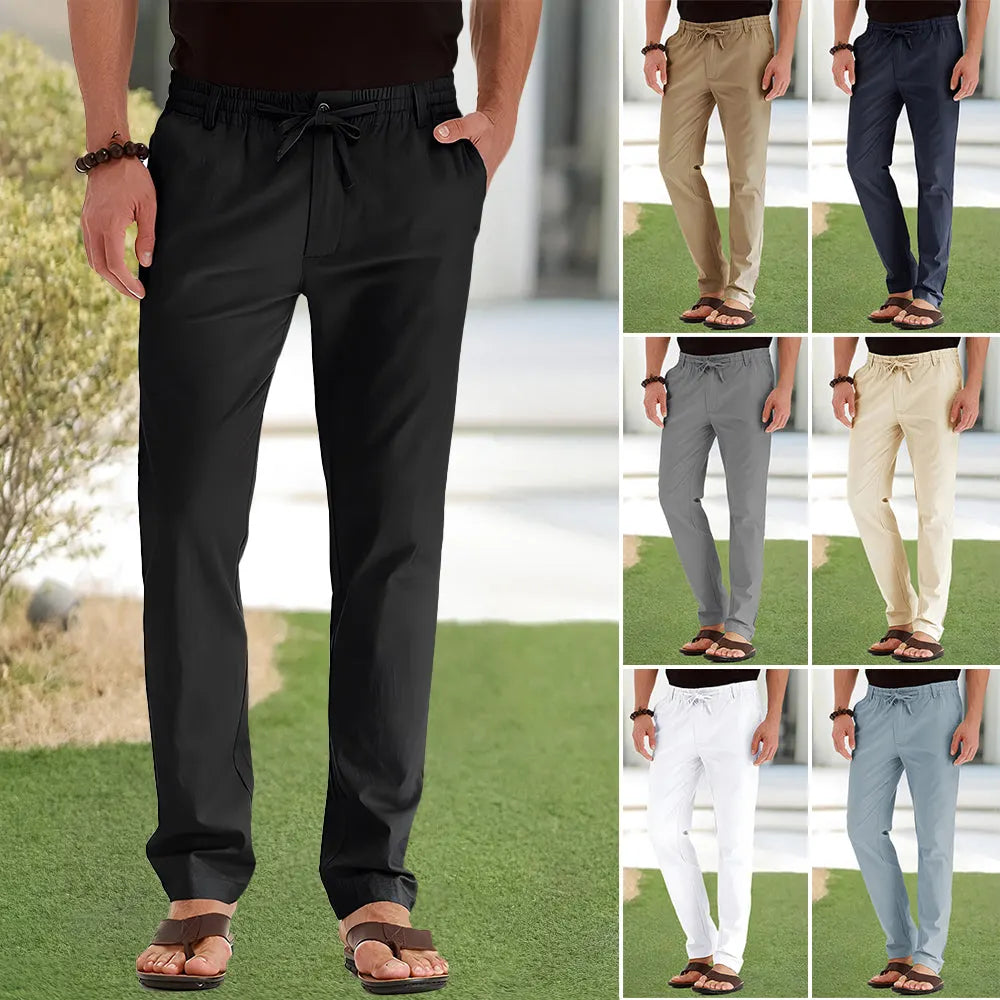Casual-Herrenhose aus Baumwolle mit elastischem Bund