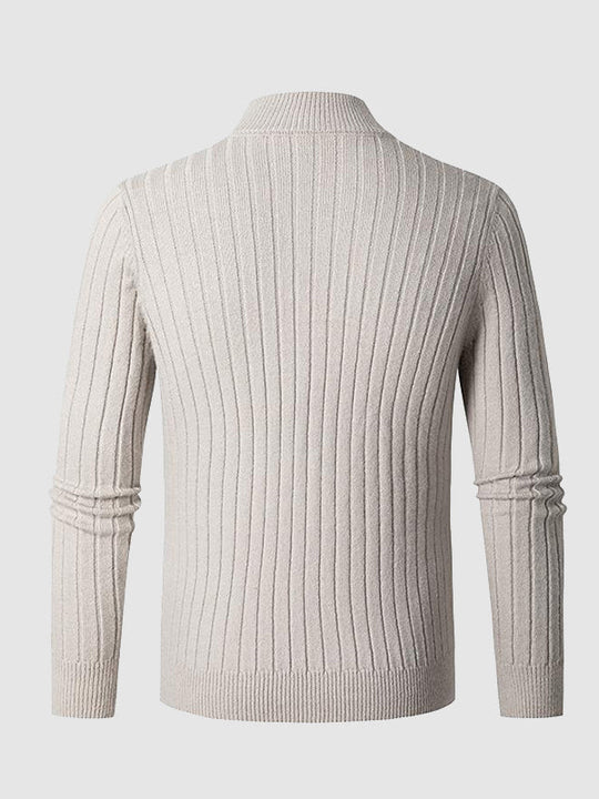 Herren Freizeitpullover Mit ReiÃŸverschluss Aus Kabelstrick