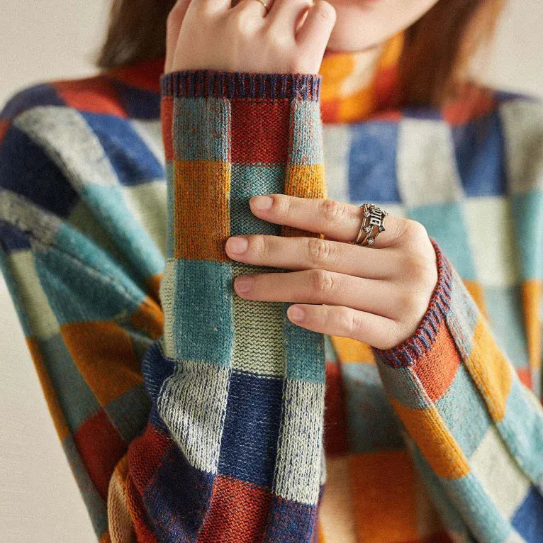 Liaâ„¢ - PATCHWORK-ROLLKRAGENPULLOVER IM KASCHMIR-CHIC