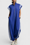 Sleeveless women's jumpsuit with a zipper closure