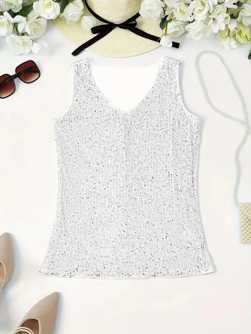 Elegantes Ärmelloses Top mit Pailletten