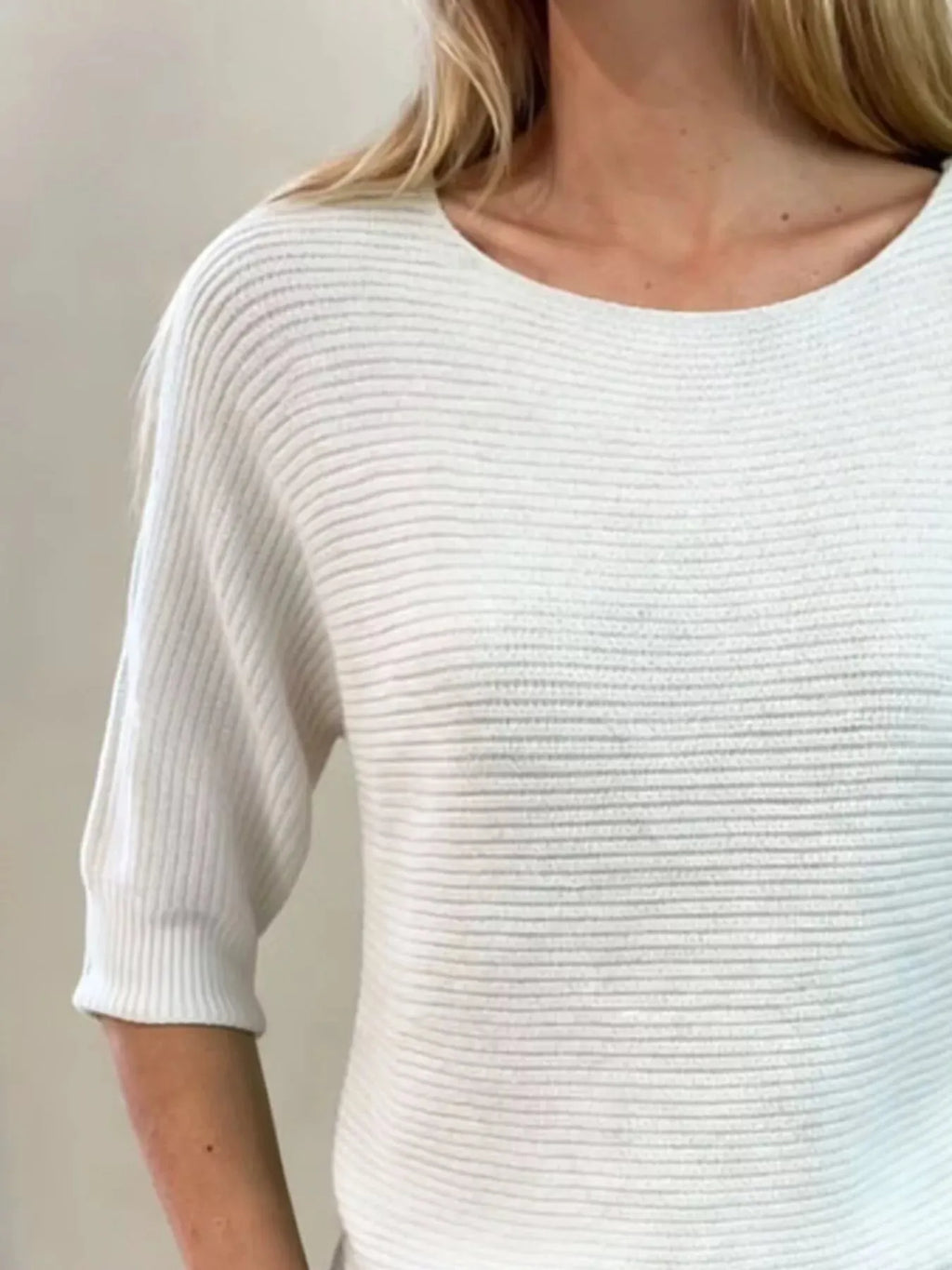 Full Size Ribbed Knit Round Neck Sweater Plus Size