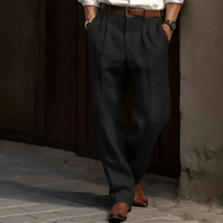Elegante Gerade Geschnittene Hose Für Männer