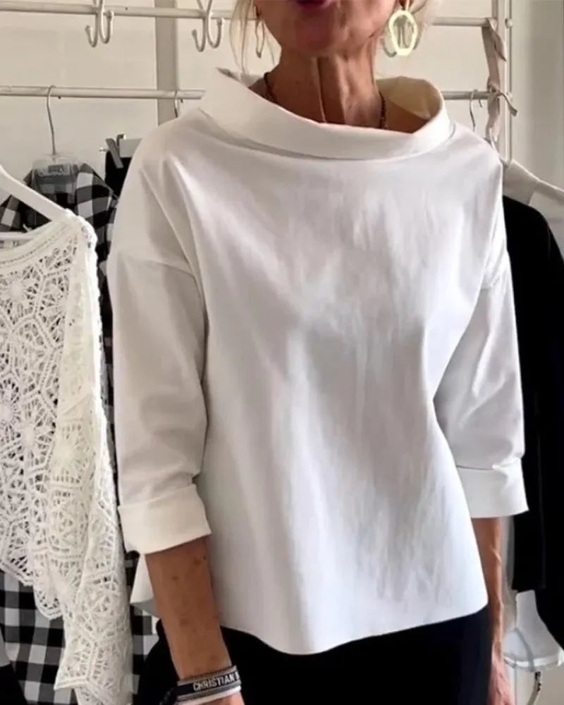 Casual Blouse voor Dames met Ronde Hals