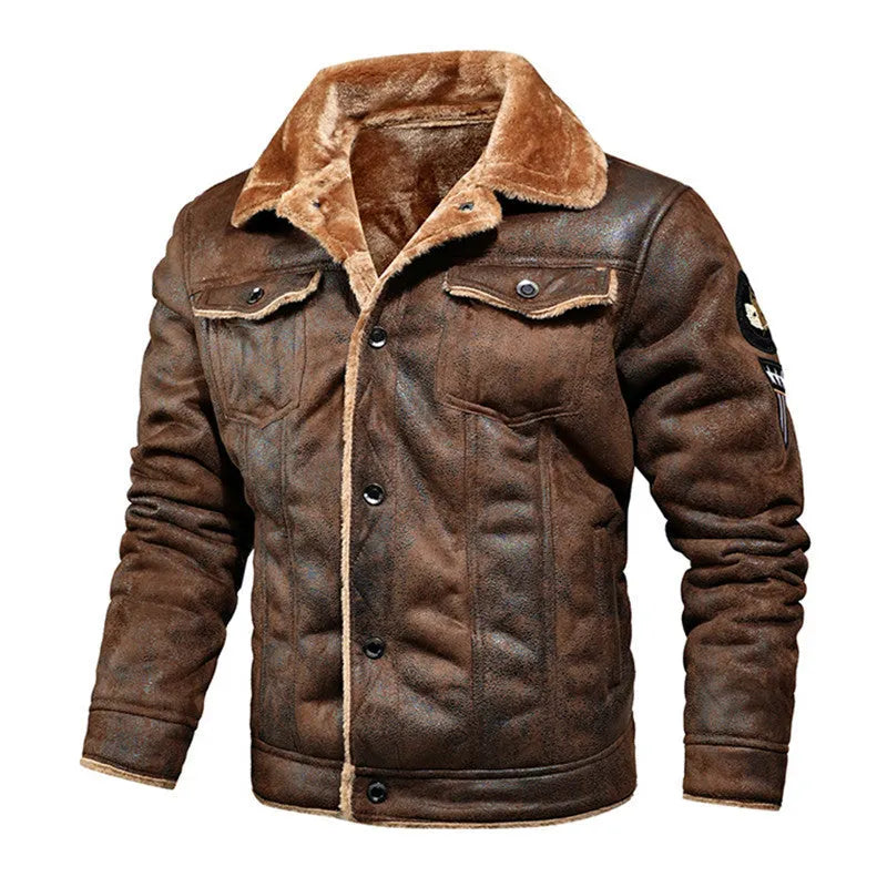 Leder Pilotenjacke mit Weicher FÃ¼tterung Marinus