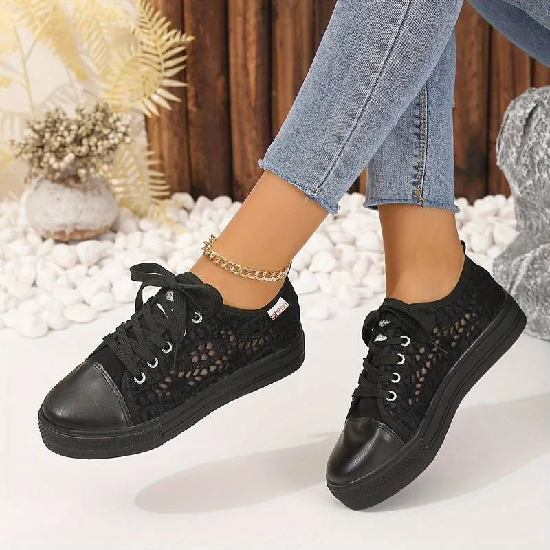 Damen Spitzensneaker mit atmungsaktivem Material und bequemer Passform