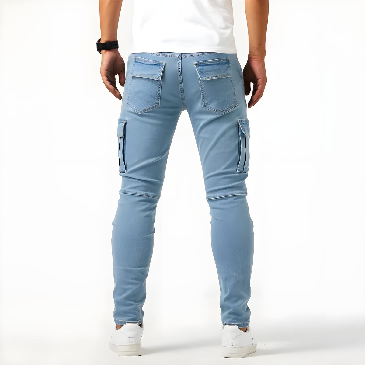 Denim Cargo-Hose mit elastischem Bund für Männer