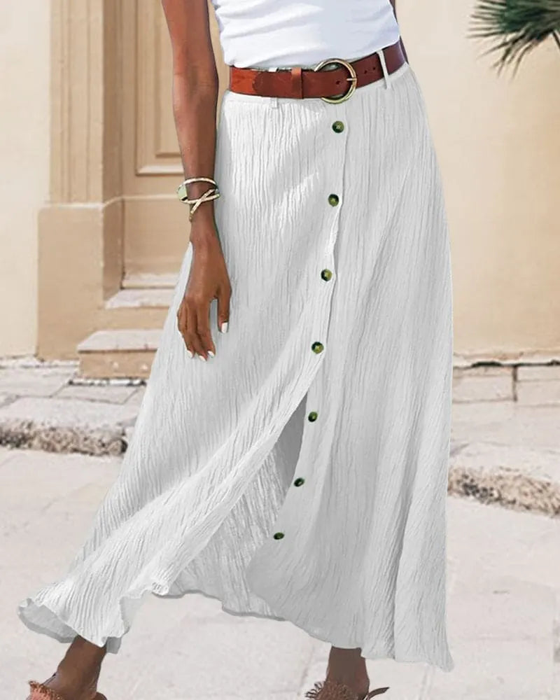 Long Skirt for Women with Button Closure