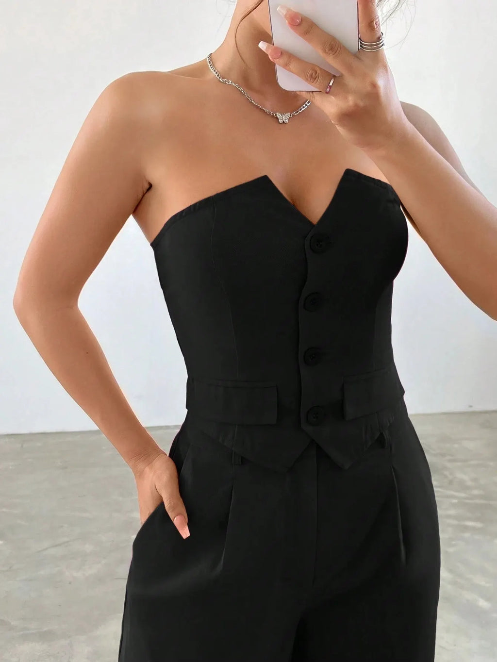 Conjunto Feminino CalÃ§a e Cropped Preto