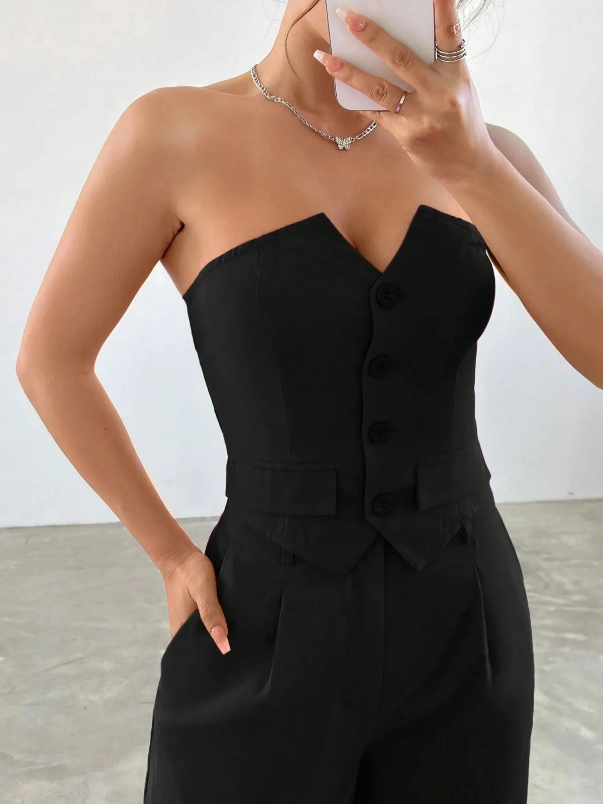 Conjunto Feminino CalÃ§a e Cropped Preto