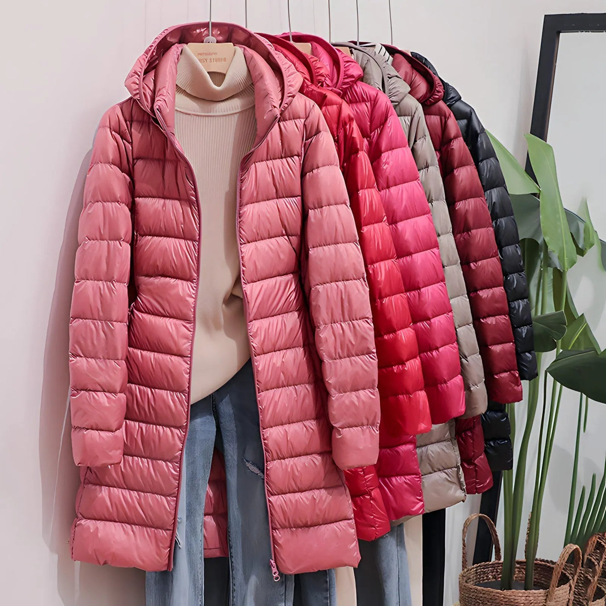 Lange Daunenjacke fÃ¼r Damen