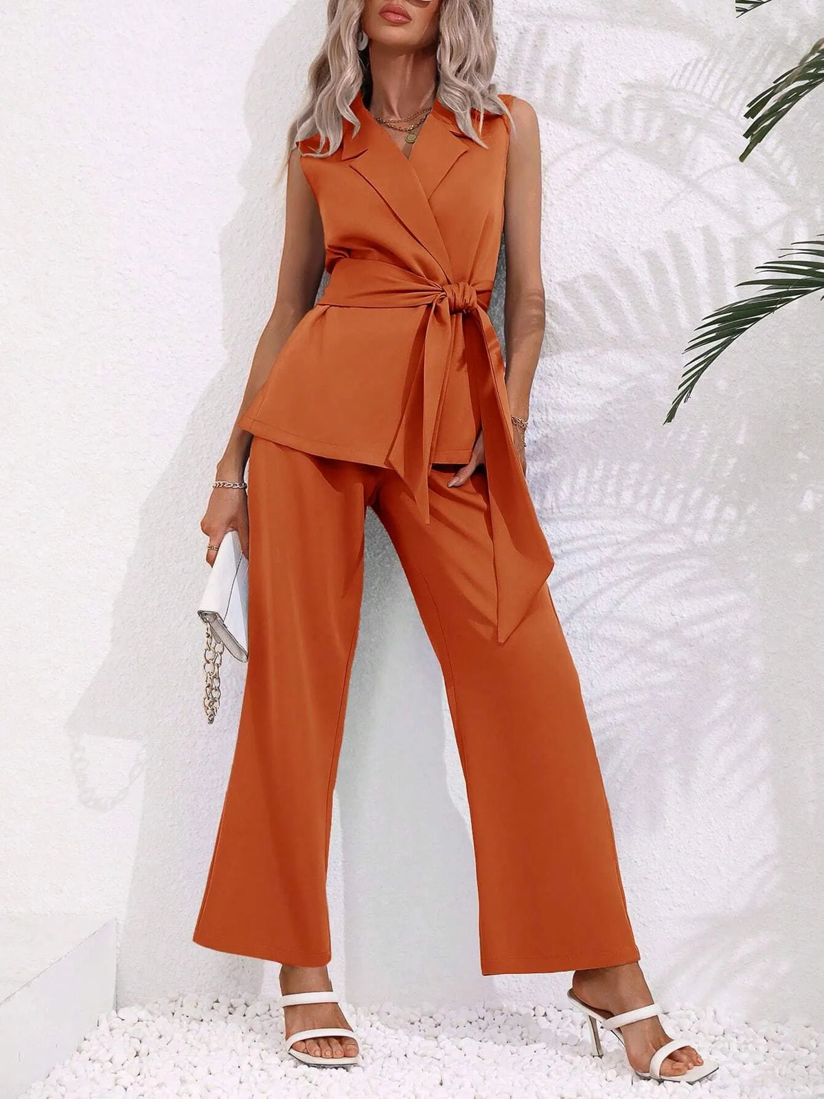Conjunto Feminino Alfaiataria Laranja Istambul