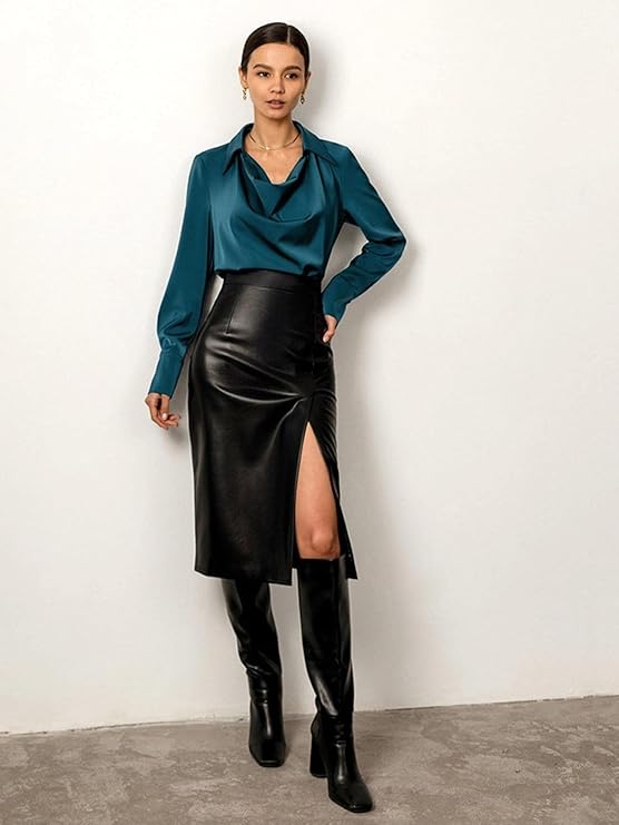 Elegante Seidenbluse Für Damen
