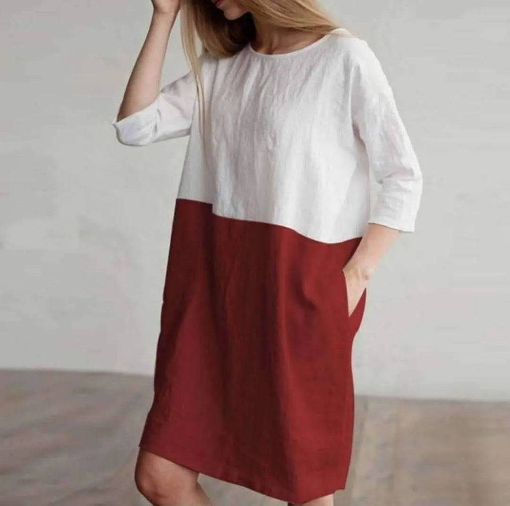 Casual Color Patchwork Tunic