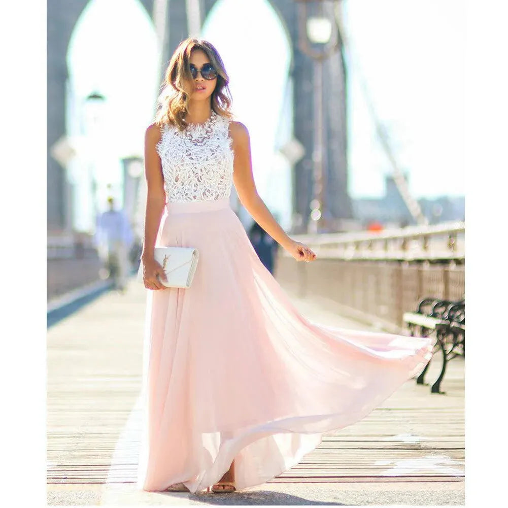 Elegantes Damenkleid Mit Spitze