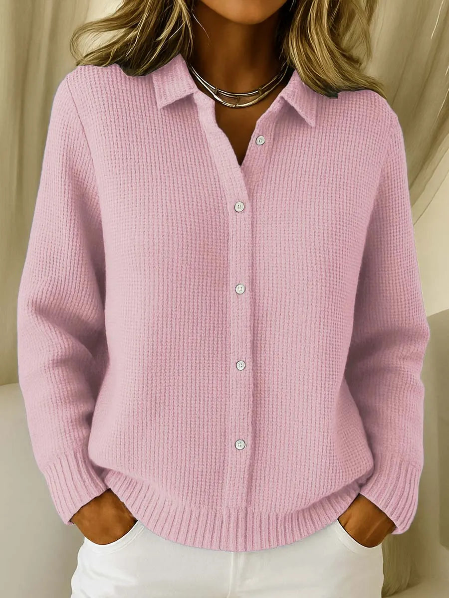 Stine | Klassisk Strikket Knap Cardigan